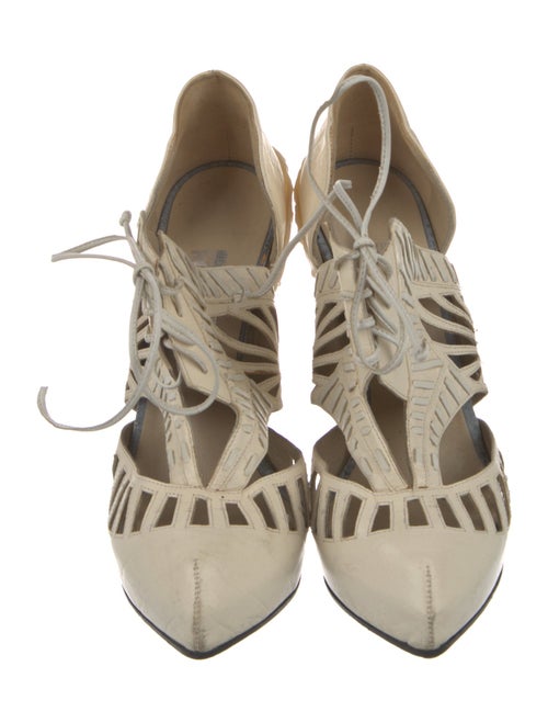 Nicholas Kirkwood Leather Animal Print D'Orsay Pumps