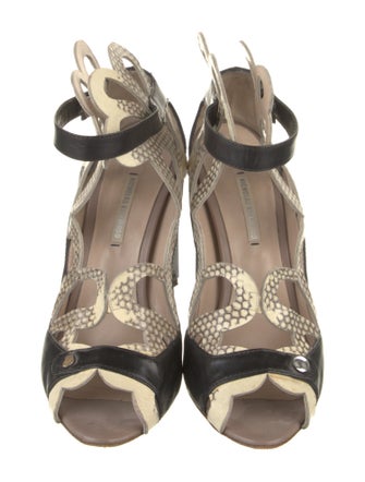 Nicholas Kirkwood Leather Colorblock Pattern Pumps
