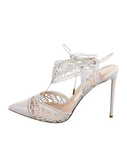 Nicholas Kirkwood Leather Cutout Accent T-Strap Pumps