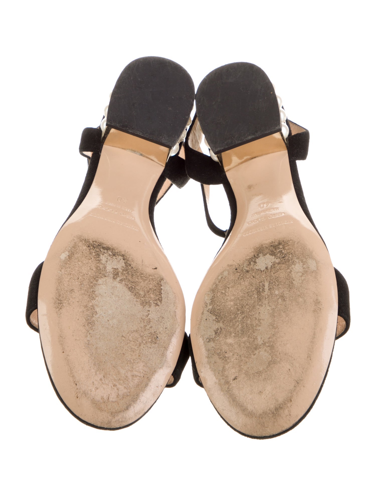 Nicholas Kirkwood Suede Beaded Accents T-Strap Sandals