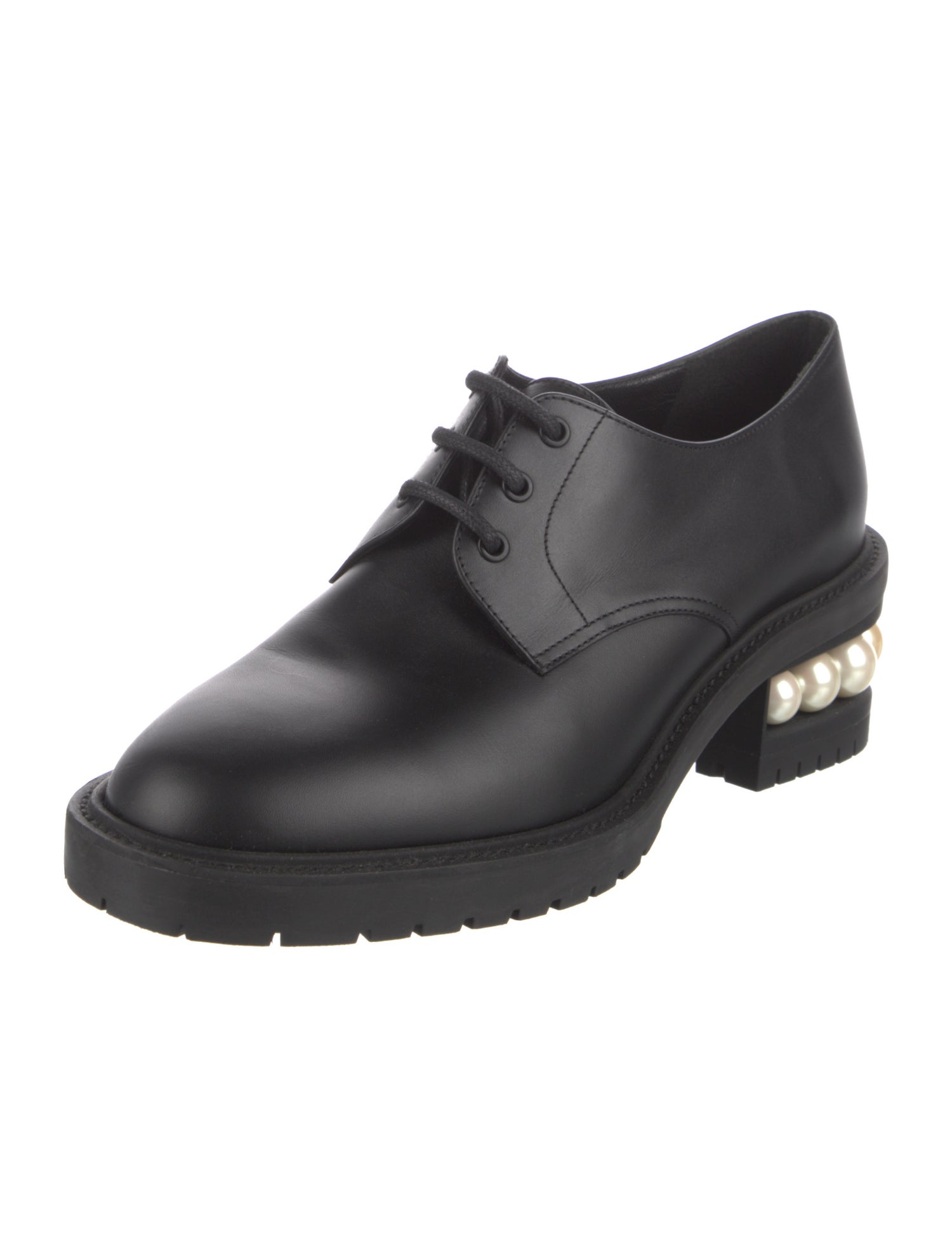 Nicholas Kirkwood Leather Beaded Accents Oxfords