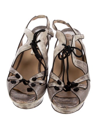 Nicholas Kirkwood Leather Animal Print Sandals