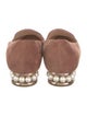 Nicholas Kirkwood Faux Pearl Accents Suede Loafers