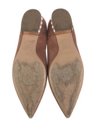 Nicholas Kirkwood Faux Pearl Accents Suede Loafers