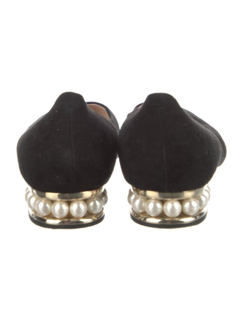 Nicholas Kirkwood Faux Pearl Accents Suede Ballet Flats