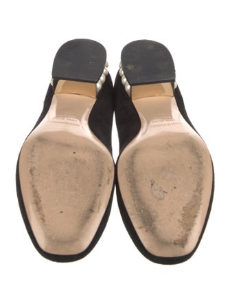 Nicholas Kirkwood Faux Pearl Accents Suede Ballet Flats