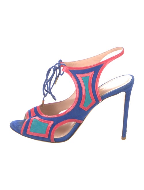 Nicholas Kirkwood Suede Printed T-Strap Sandals