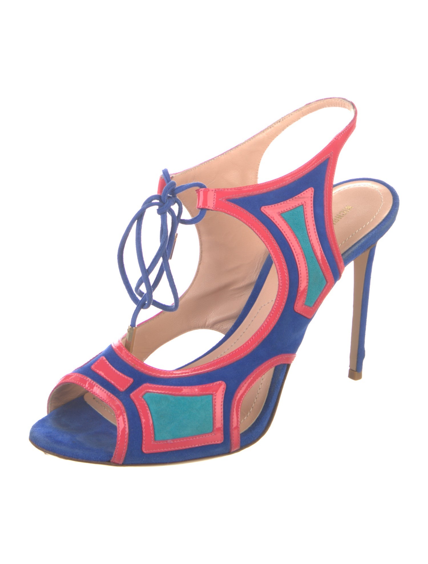 Nicholas Kirkwood Suede Printed T-Strap Sandals