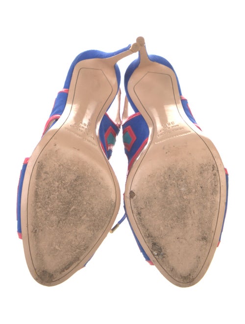 Nicholas Kirkwood Suede Printed T-Strap Sandals