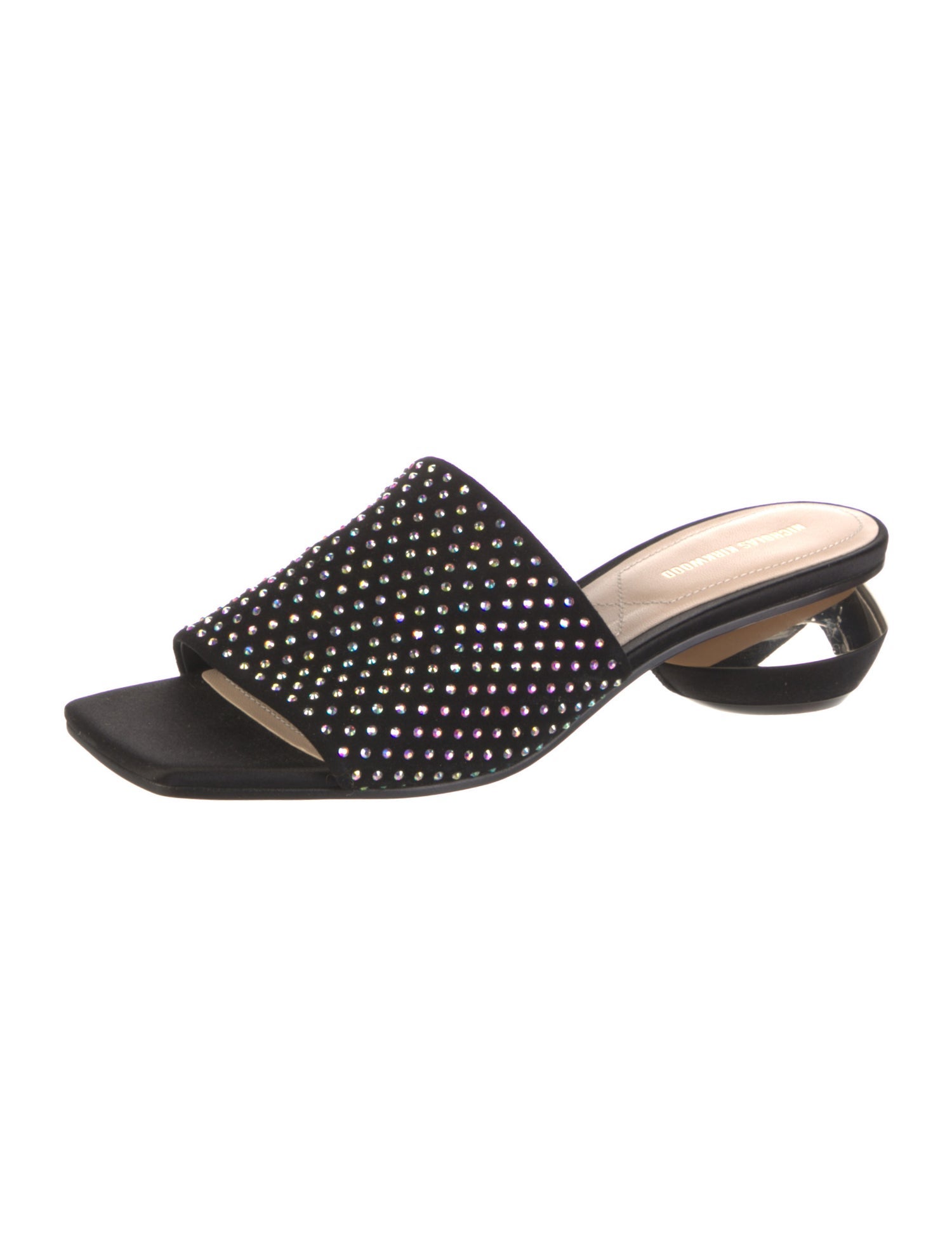 Nicholas Kirkwood Suede Crystal Embellishments Slides