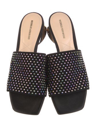 Nicholas Kirkwood Suede Crystal Embellishments Slides