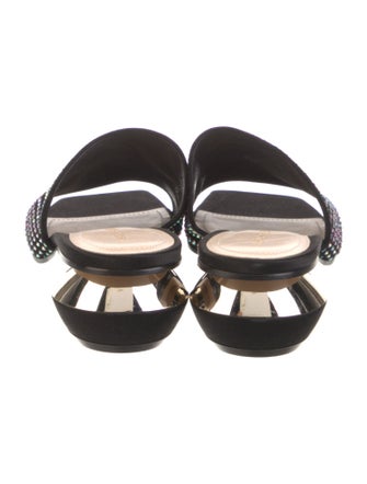 Nicholas Kirkwood Suede Crystal Embellishments Slides