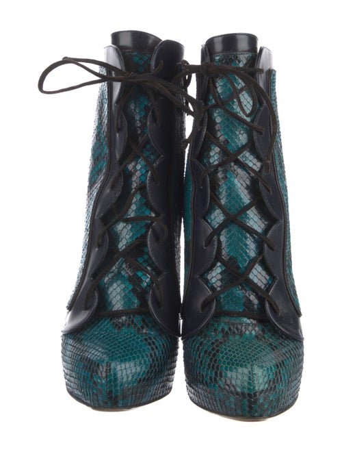 Nicholas Kirkwood Snakeskin Animal Print Lace-Up Boots