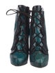 Nicholas Kirkwood Snakeskin Animal Print Lace-Up Boots