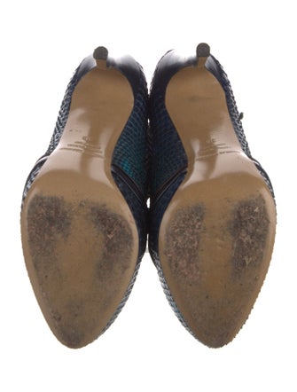 Nicholas Kirkwood Snakeskin Animal Print Lace-Up Boots