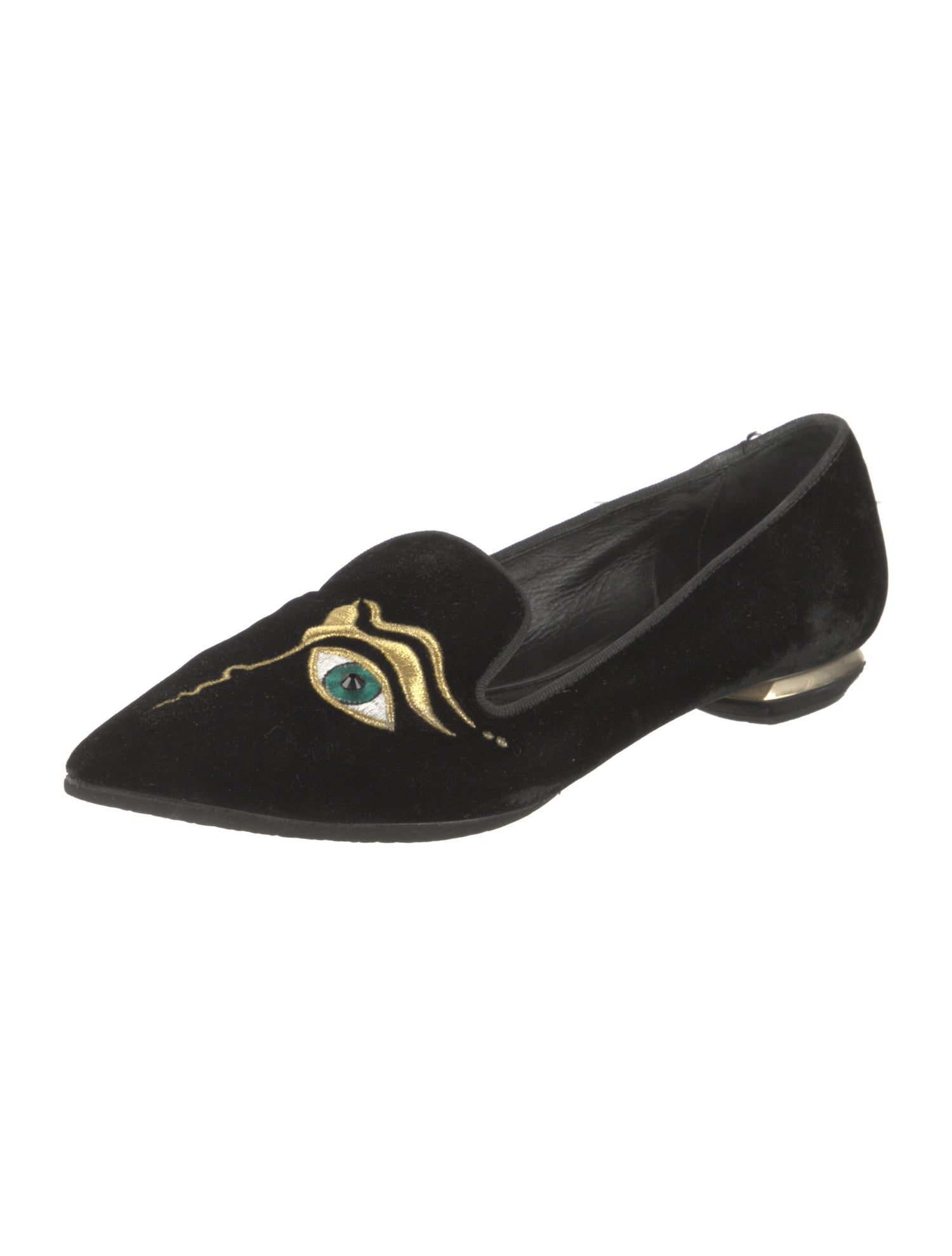 Nicholas Kirkwood Velvet Crystal Embellishments Loafers