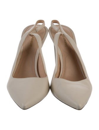 Nicholas Kirkwood Faux Pearl Accents Leather Slingback Pumps