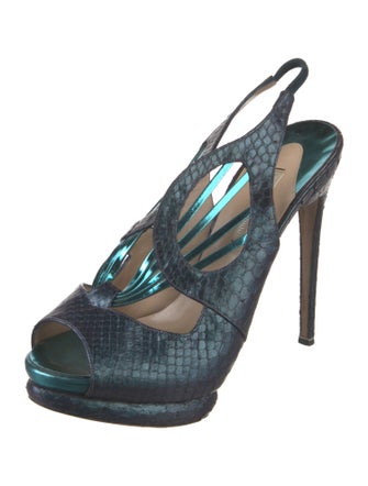 Nicholas Kirkwood Snakeskin Slingback Pumps