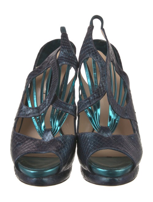 Nicholas Kirkwood Snakeskin Slingback Pumps