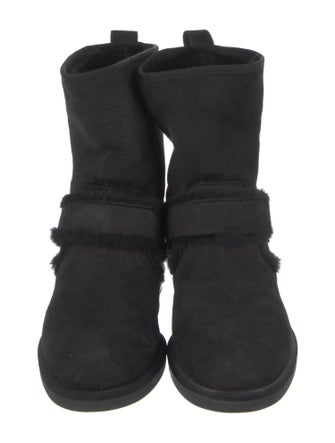Nicholas Kirkwood Faux Pearl Accents Suede Moto Boots