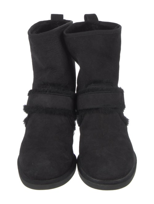 Nicholas Kirkwood Faux Pearl Accents Suede Moto Boots