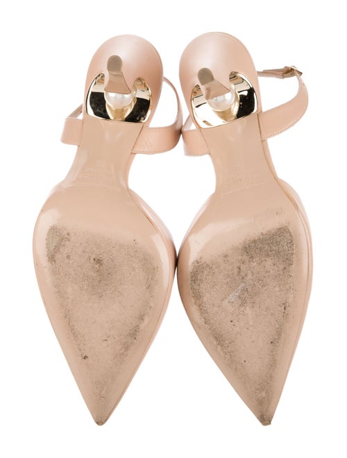 Nicholas Kirkwood Faux Pearl Accents Leather Slingback Pumps