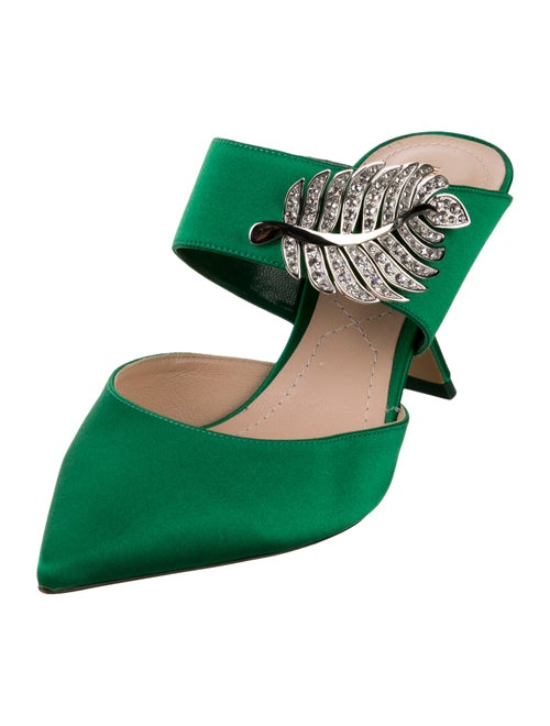 Nicholas Kirkwood Satin Crystal Embellishments Mules