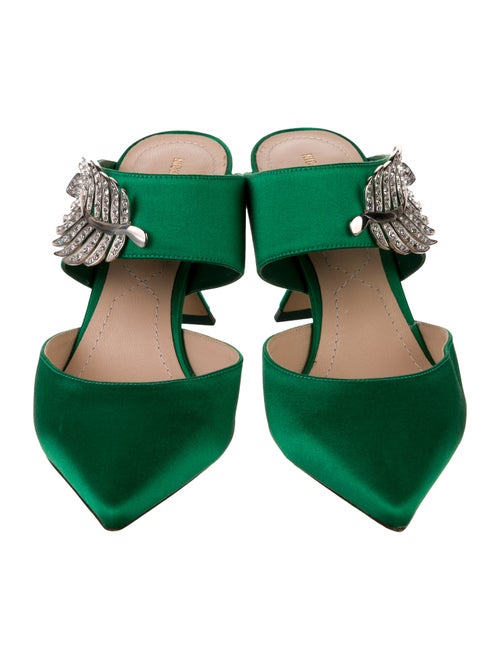 Nicholas Kirkwood Satin Crystal Embellishments Mules