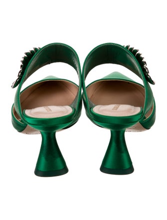 Nicholas Kirkwood Satin Crystal Embellishments Mules