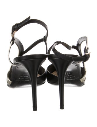 Nicholas Kirkwood Leather Colorblock Pattern Slingback Pumps