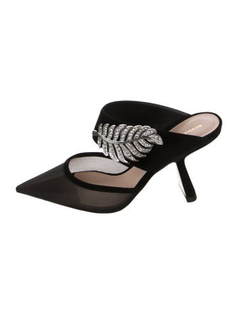 Nicholas Kirkwood Suede Crystal Embellishments Mules
