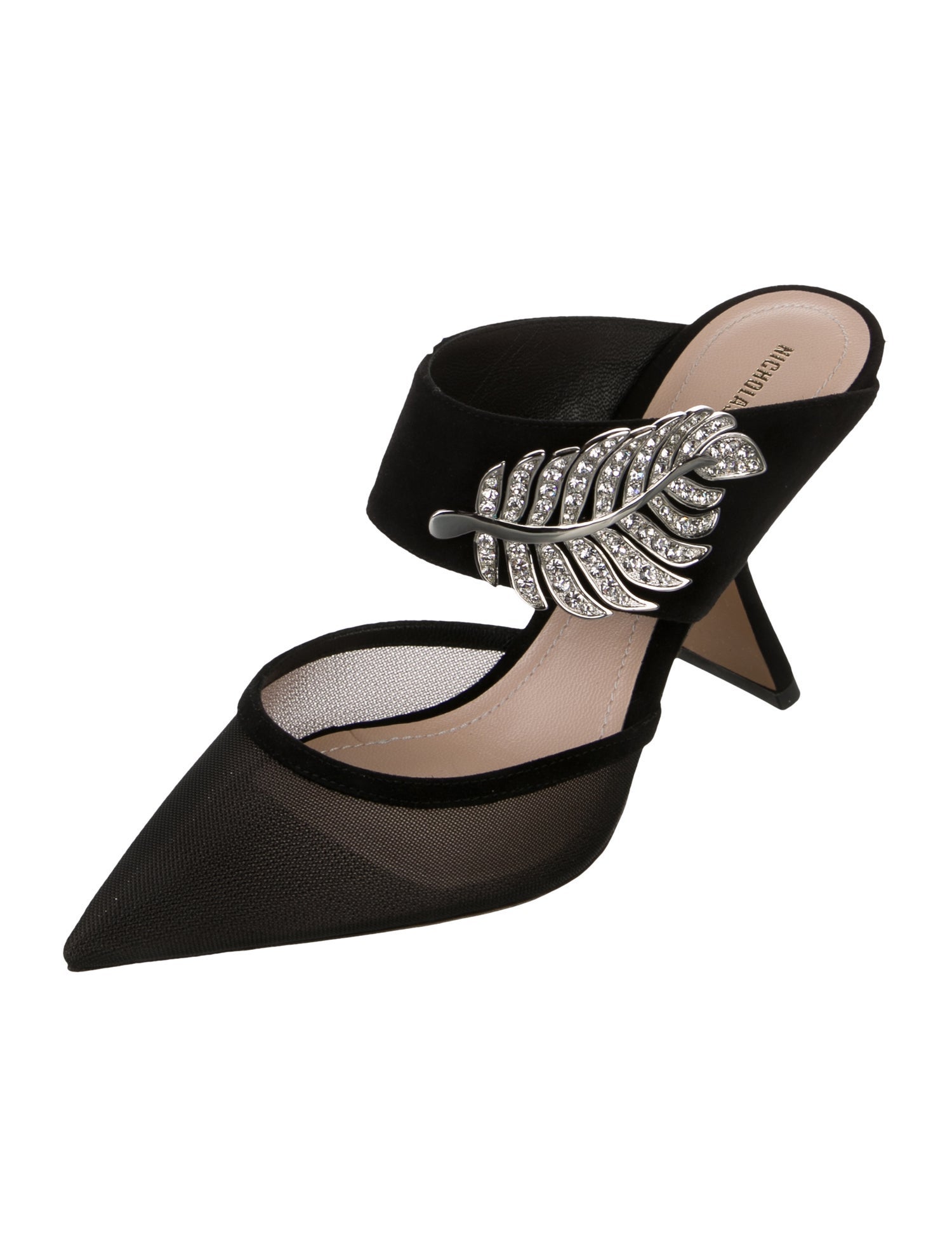 Nicholas Kirkwood Suede Crystal Embellishments Mules