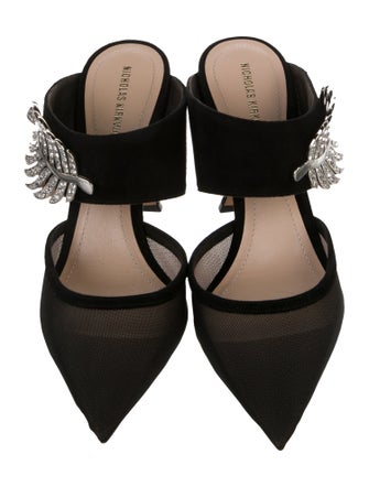 Nicholas Kirkwood Suede Crystal Embellishments Mules