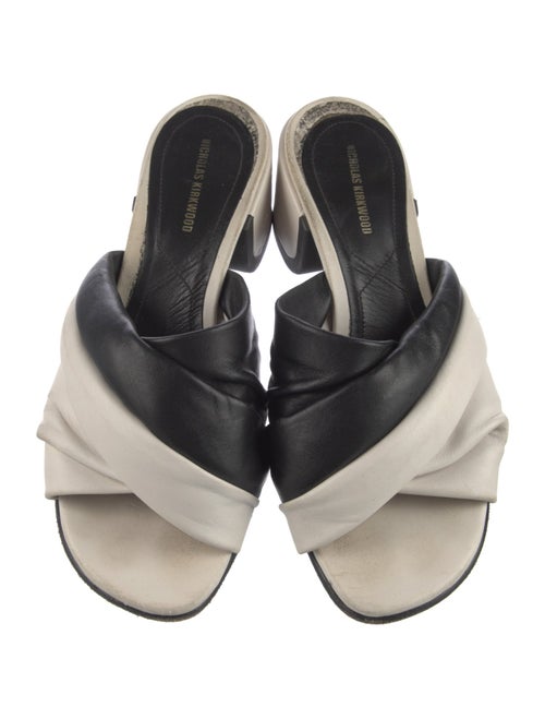 Nicholas Kirkwood Leather Colorblock Pattern Slides