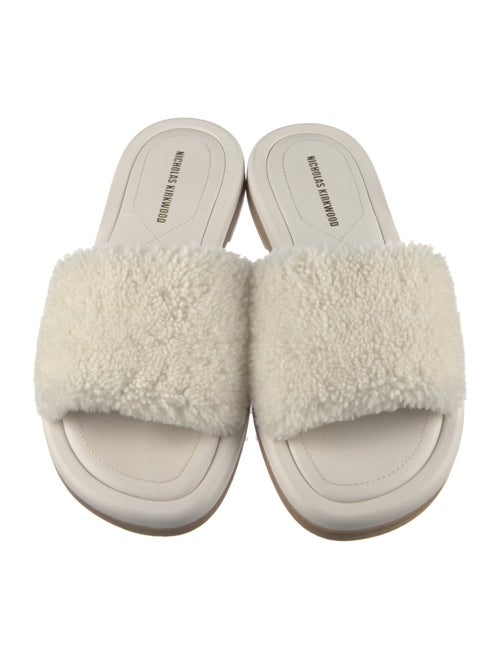Nicholas Kirkwood Shearling Colorblock Pattern Slides