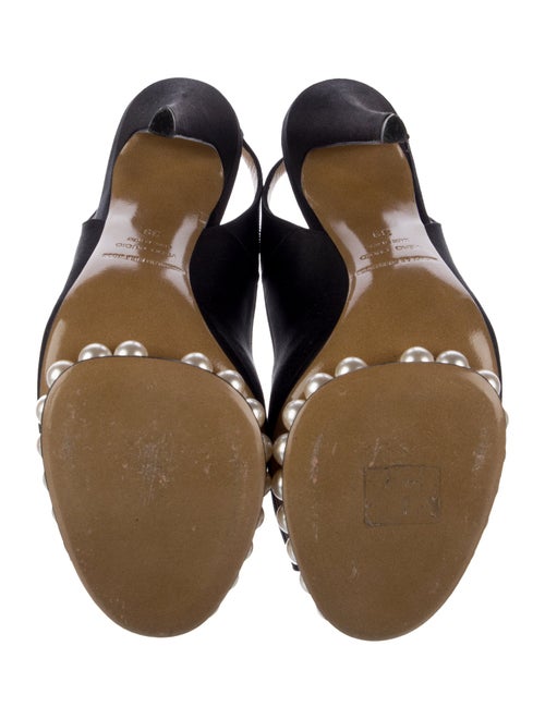 Nicholas Kirkwood Faux Pearl Accents Satin Slingback Pumps