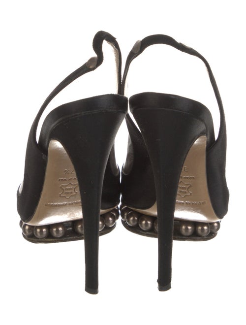 Nicholas Kirkwood Faux Pearl Accents Satin Slingback Pumps