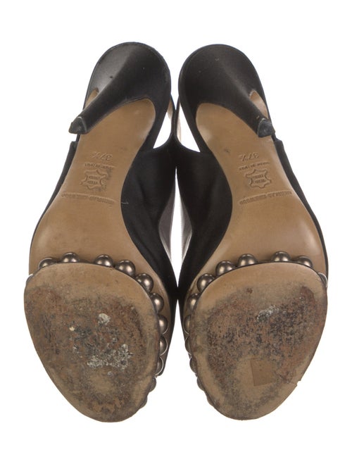 Nicholas Kirkwood Faux Pearl Accents Satin Slingback Pumps