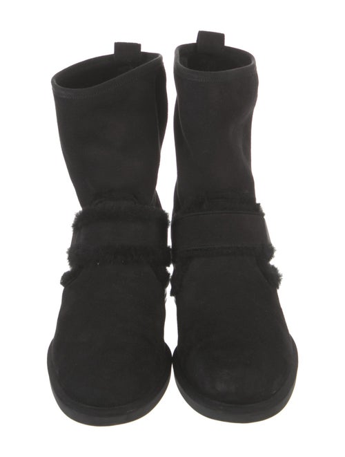 Nicholas Kirkwood Faux Pearl Accents Suede Moto Boots