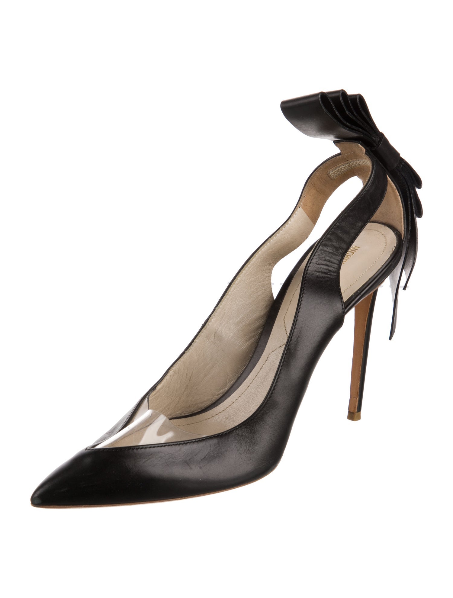 Nicholas Kirkwood Leather Bow Accents Slingback Pumps