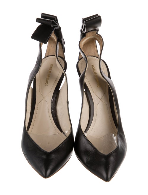Nicholas Kirkwood Leather Bow Accents Slingback Pumps