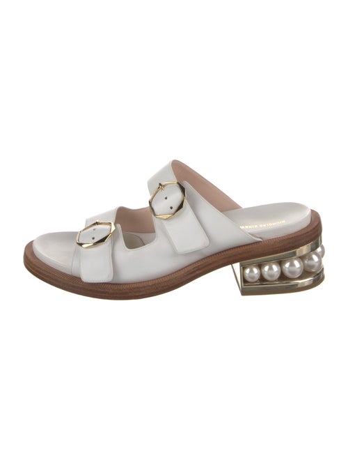 Nicholas Kirkwood Faux Pearl Accents Leather Slides