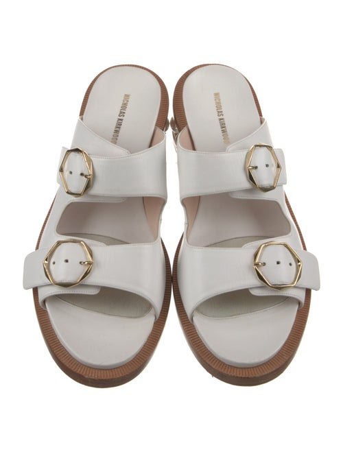 Nicholas Kirkwood Faux Pearl Accents Leather Slides