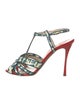 Nicholas Kirkwood Snakeskin Animal Print T-Strap Sandals
