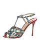 Nicholas Kirkwood Snakeskin Animal Print T-Strap Sandals