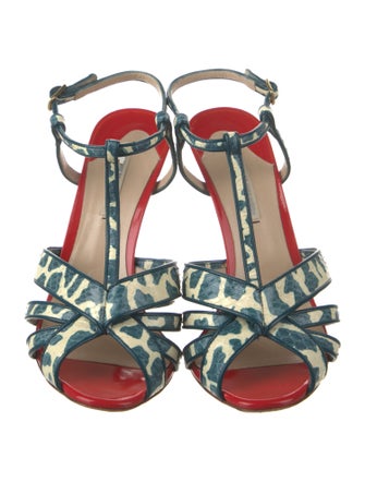 Nicholas Kirkwood Snakeskin Animal Print T-Strap Sandals