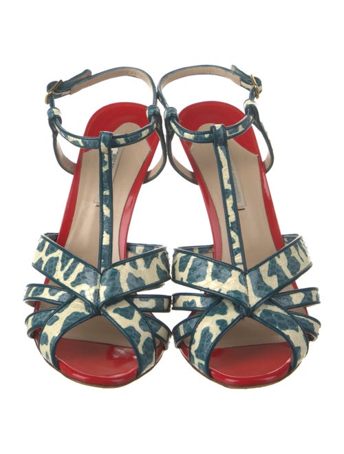 Nicholas Kirkwood Snakeskin Animal Print T-Strap Sandals