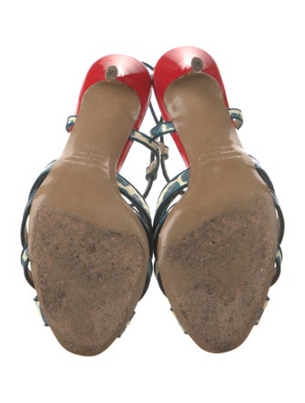 Nicholas Kirkwood Snakeskin Animal Print T-Strap Sandals