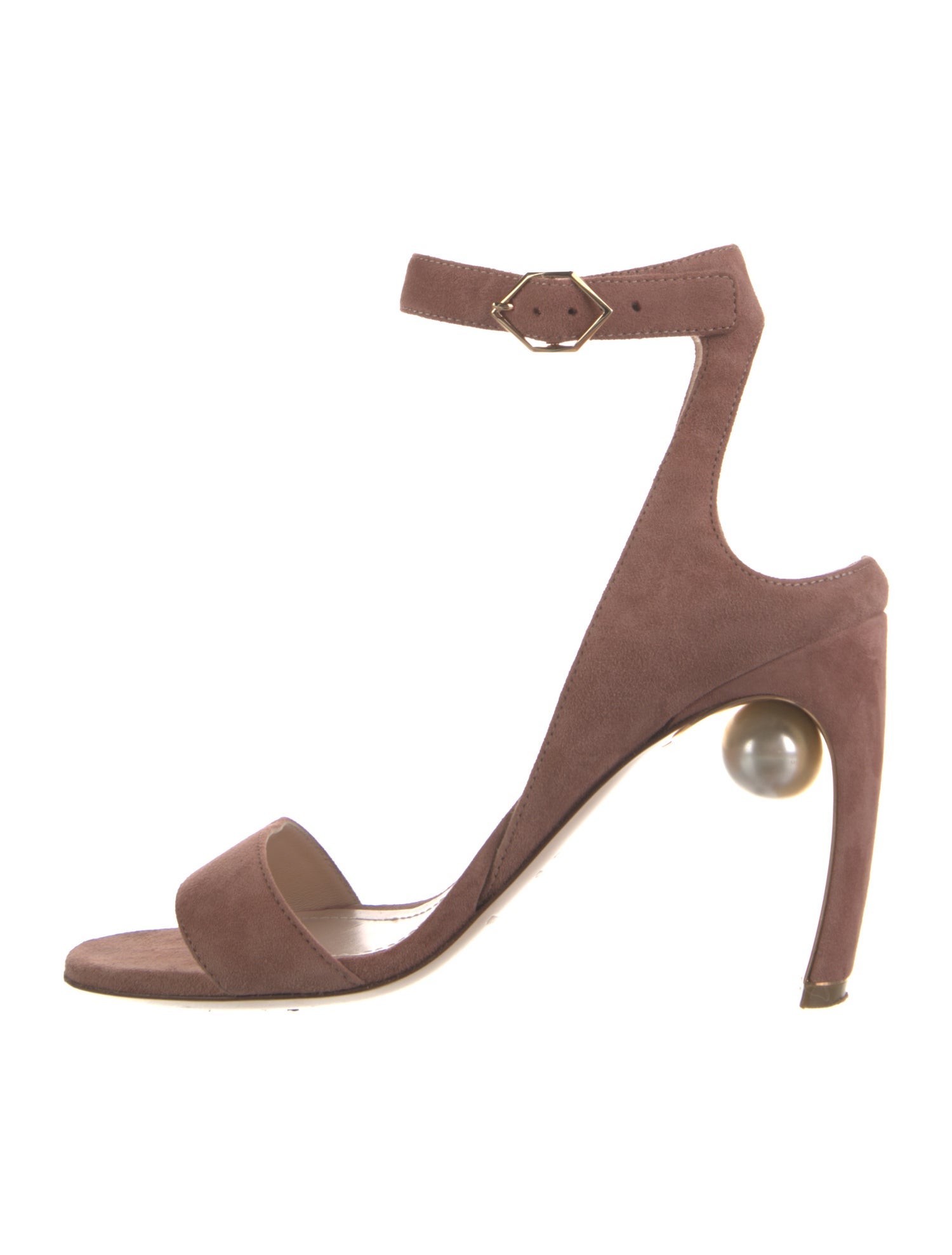 Nicholas Kirkwood Faux Pearl Accents Suede Sandals