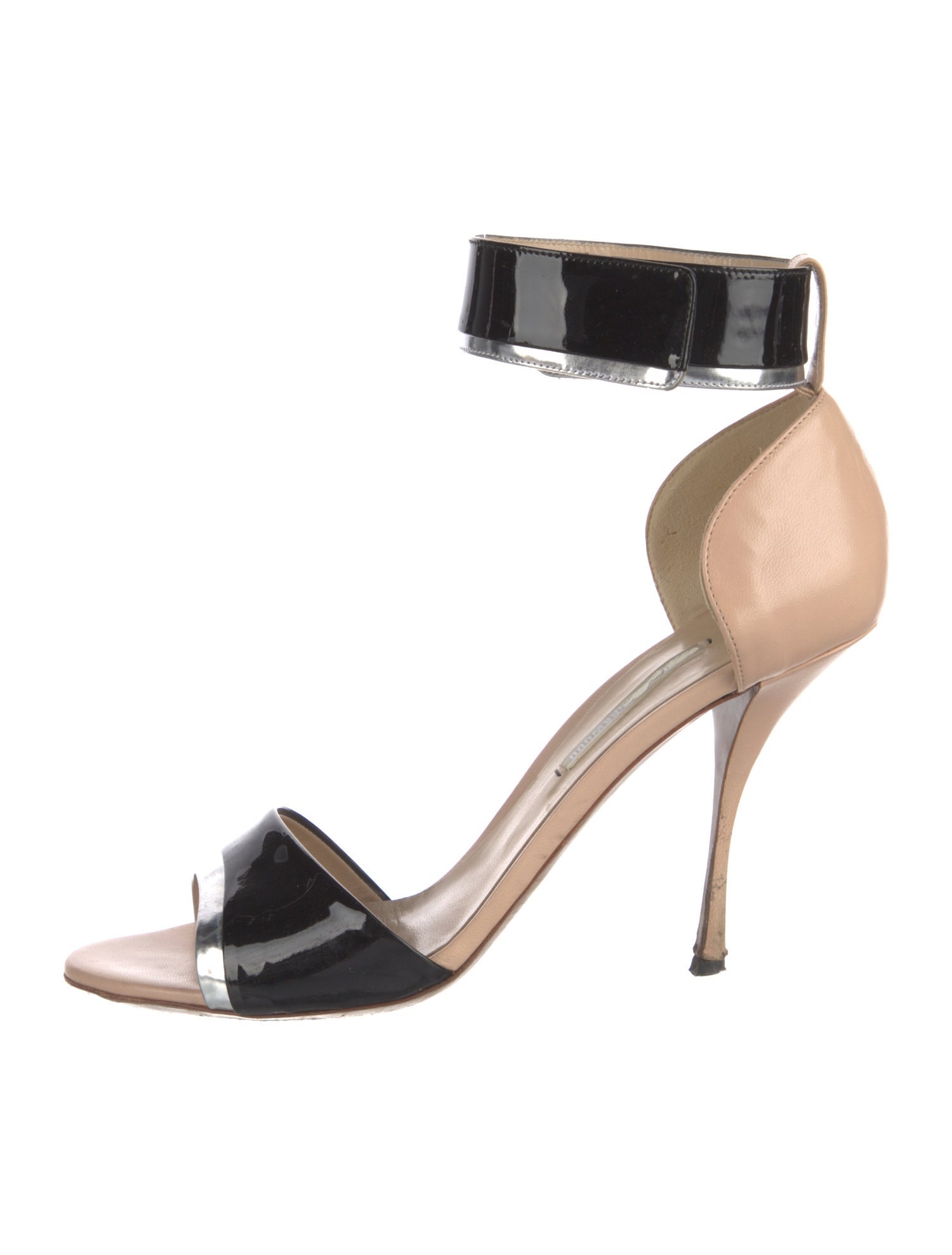 Nicholas Kirkwood Patent Leather Colorblock Pattern D'Orsay Pumps